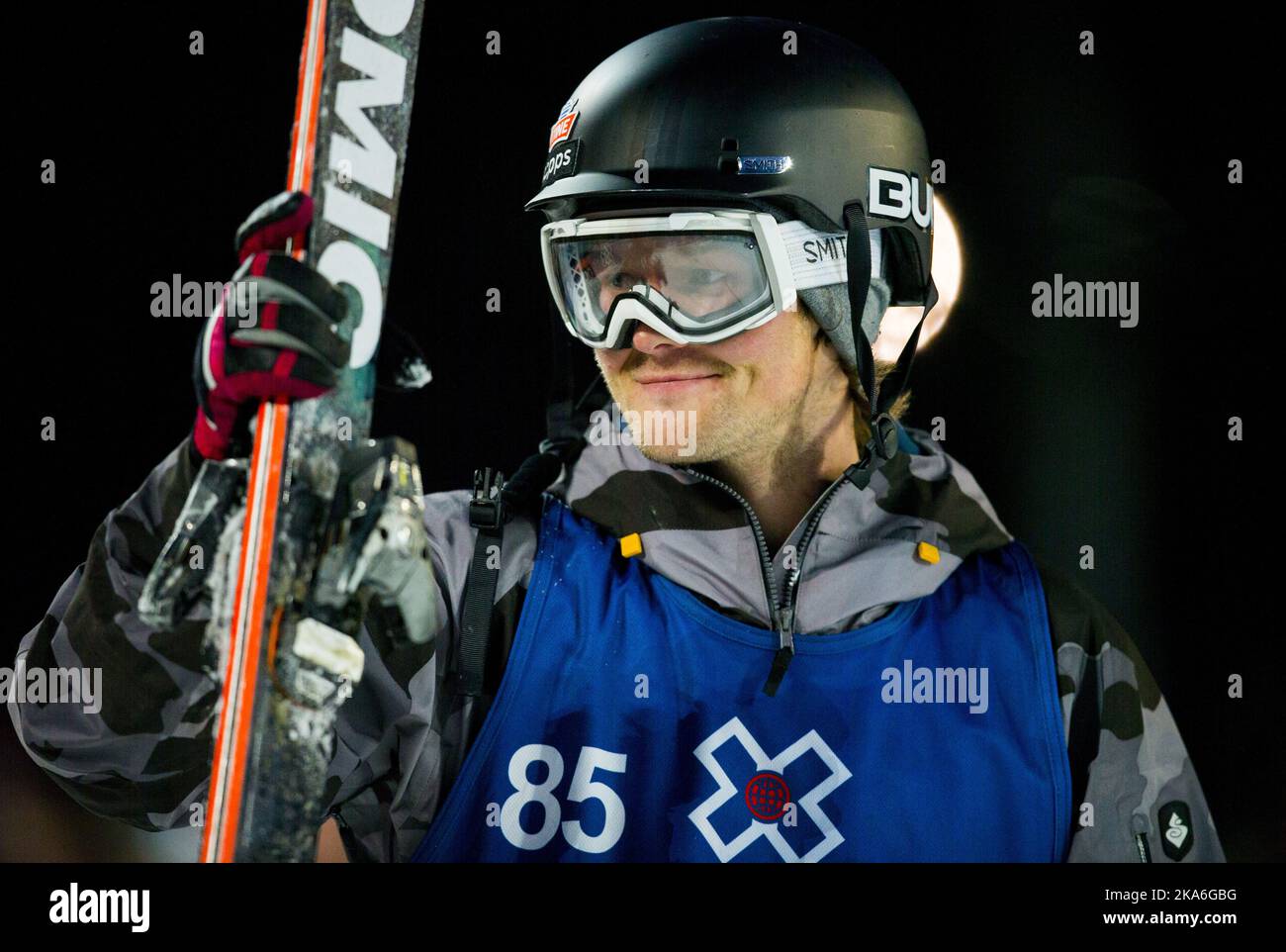 Oslo, Norvège 20160227. X Games Oslo 2016: Klaus Finne en action lors de la finale des freeski big air Men à Toyen samedi soir. Photo: Grotte de Végard Wivestad / NTB scanpix Banque D'Images