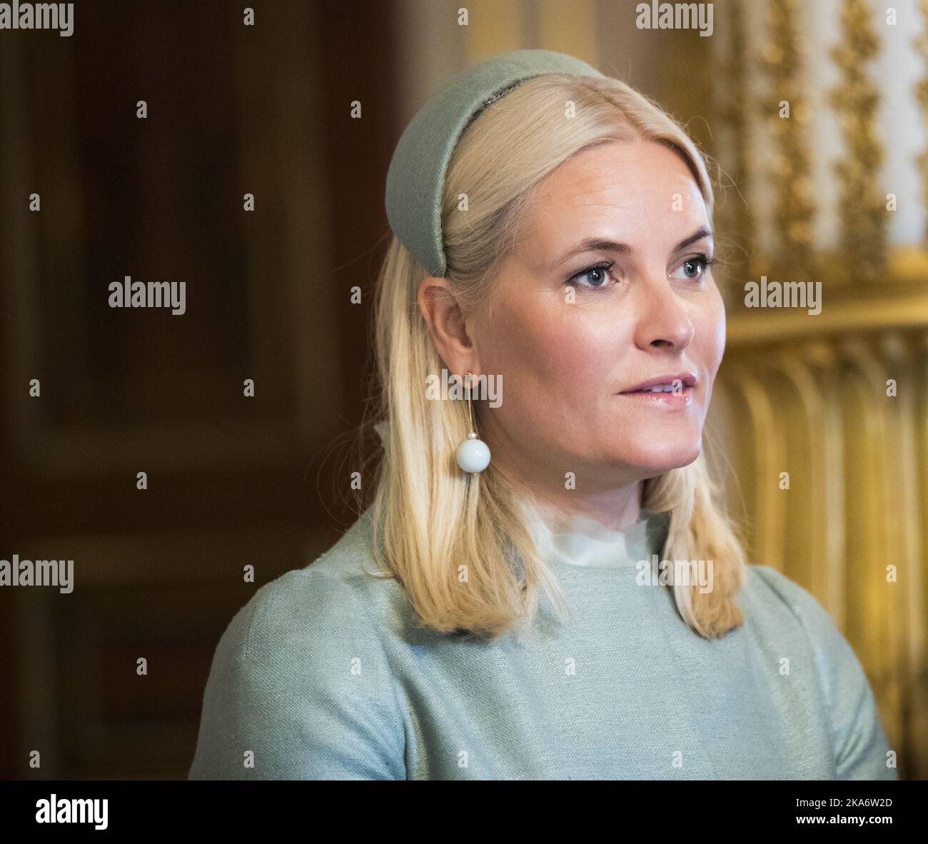 OSLO 20170321. La princesse de la Couronne Mette-Maritine a un lien avec le président de Guðni. Visite de Jóhannesson au Palais Royal. Photo: Berit Roald / NTB scanpix Banque D'Images