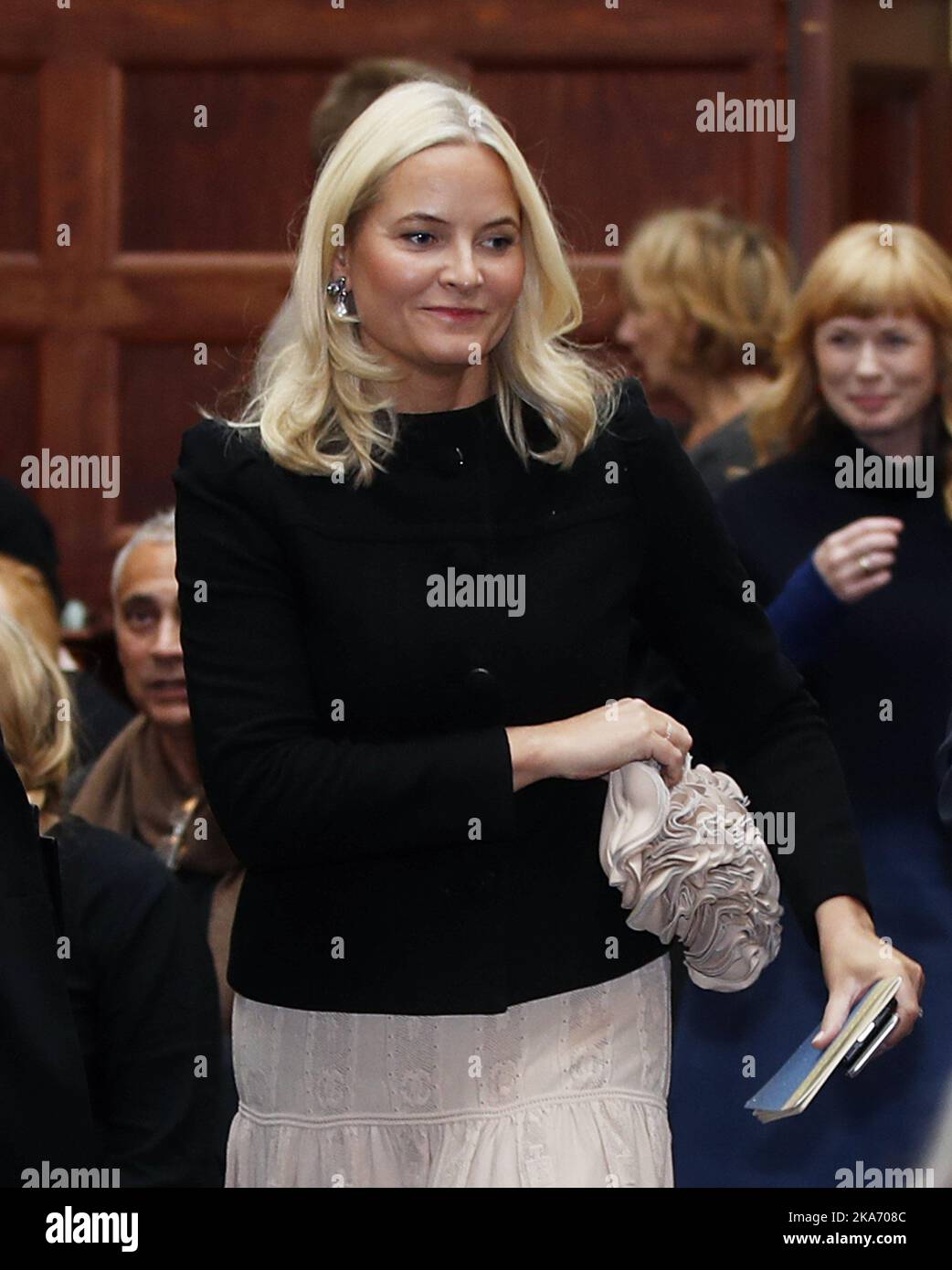 Oslo, Norvège 20171011. La princesse Mette-Marit de la Couronne est présente au séminaire sur la théorie de la littérature de Toril moi, «la littérature peut changer la vie!», mercredi à la Bibliothèque nationale. Photo: Lise Aaserud / NTB scanpix Banque D'Images