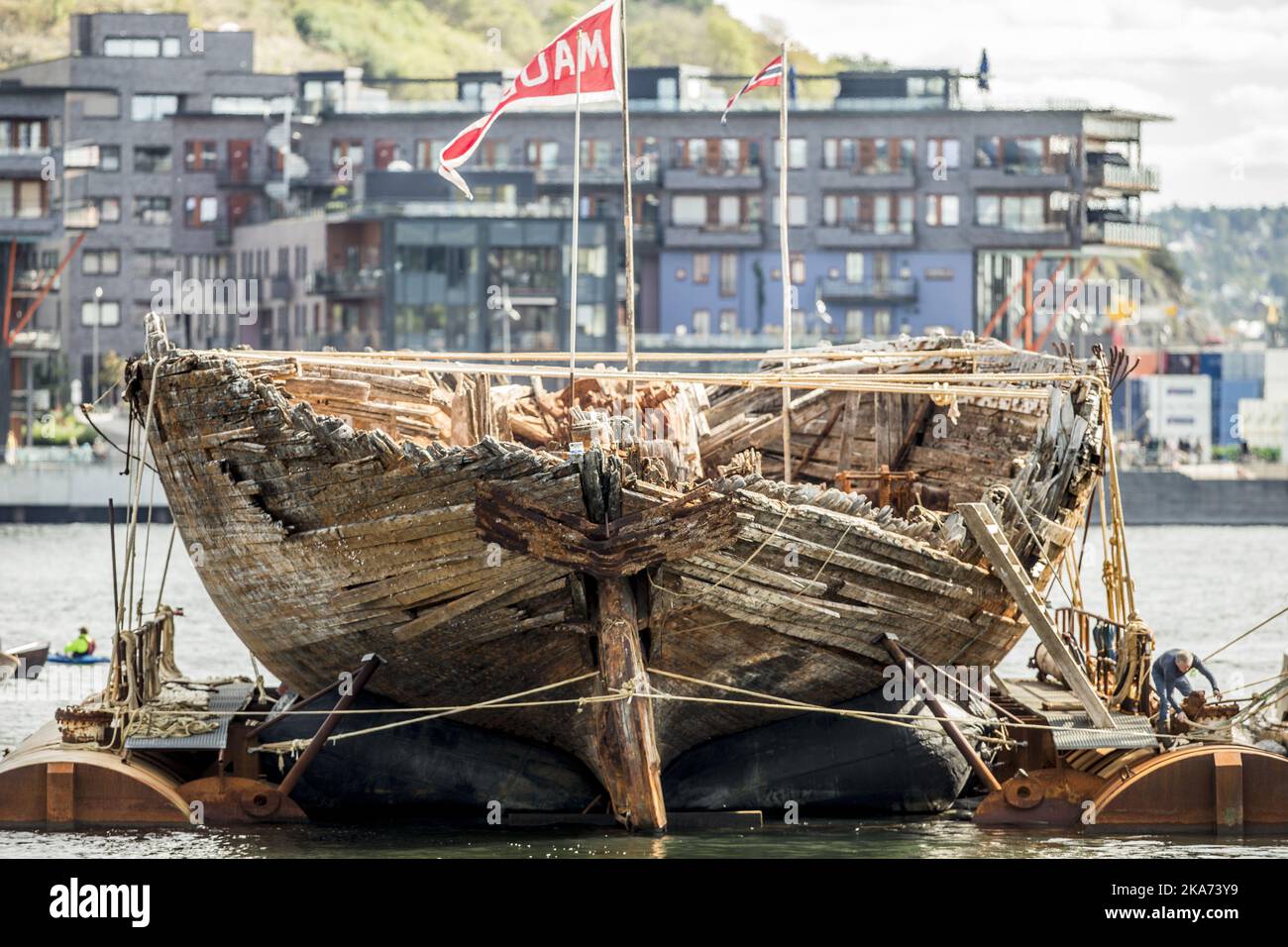 Oslo, Norvège 20180819. Maud était un navire construit pour Roald Amundsen pour sa deuxième expédition dans l'Arctique. Ici il est arrivé à Oslo où il n'a pas été depuis l'été 1918 photo: Stian Lysberg Solum / NTB scanpi Banque D'Images