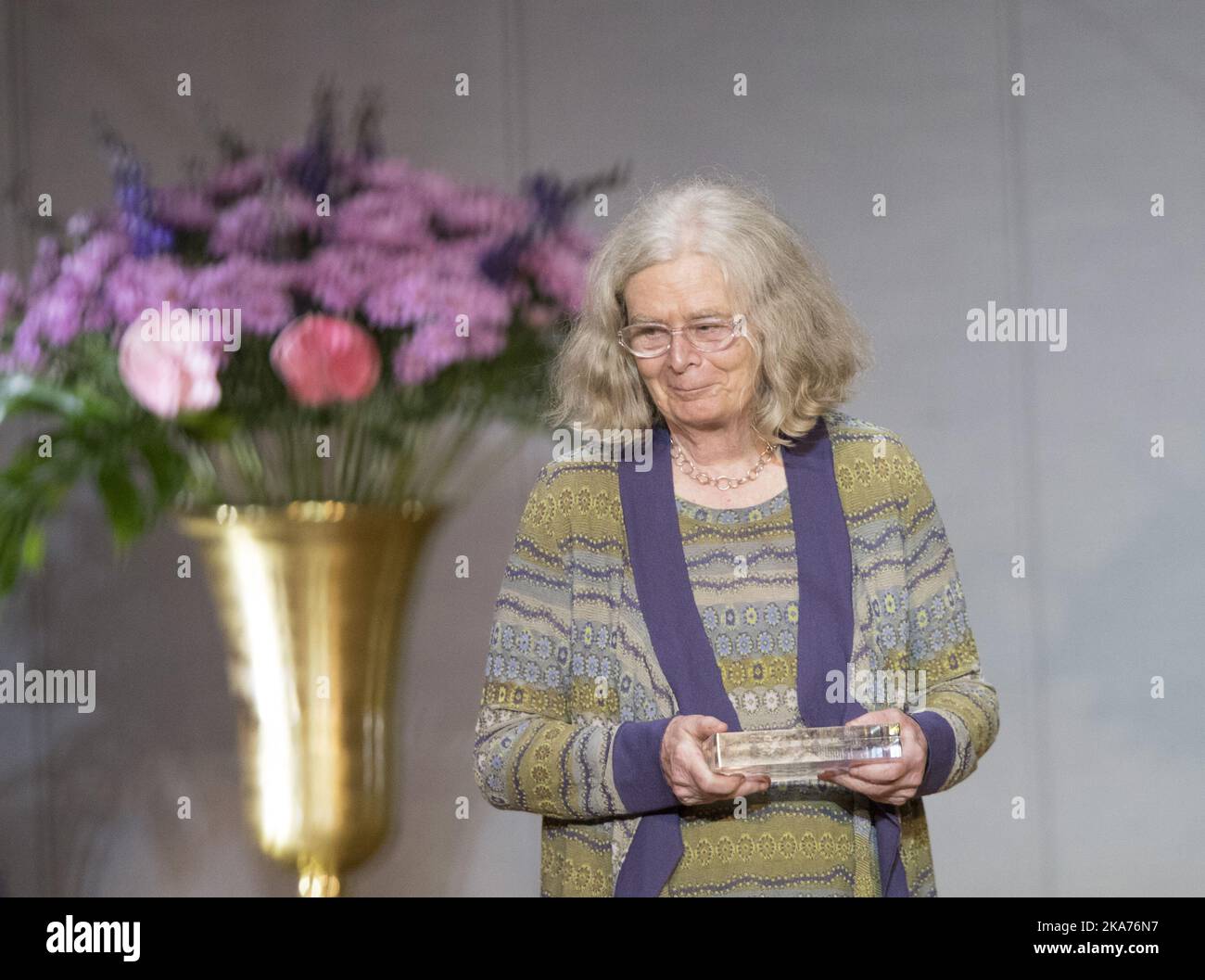 Oslo, Norvège 20190521. Le prix Abel est remis à Karen Uhlenbeck de l'Université du Texas, Austin, Etats-Unis, dans l'aula de l'université. Photo: Terje Bendiksby / NTB scanpi Banque D'Images