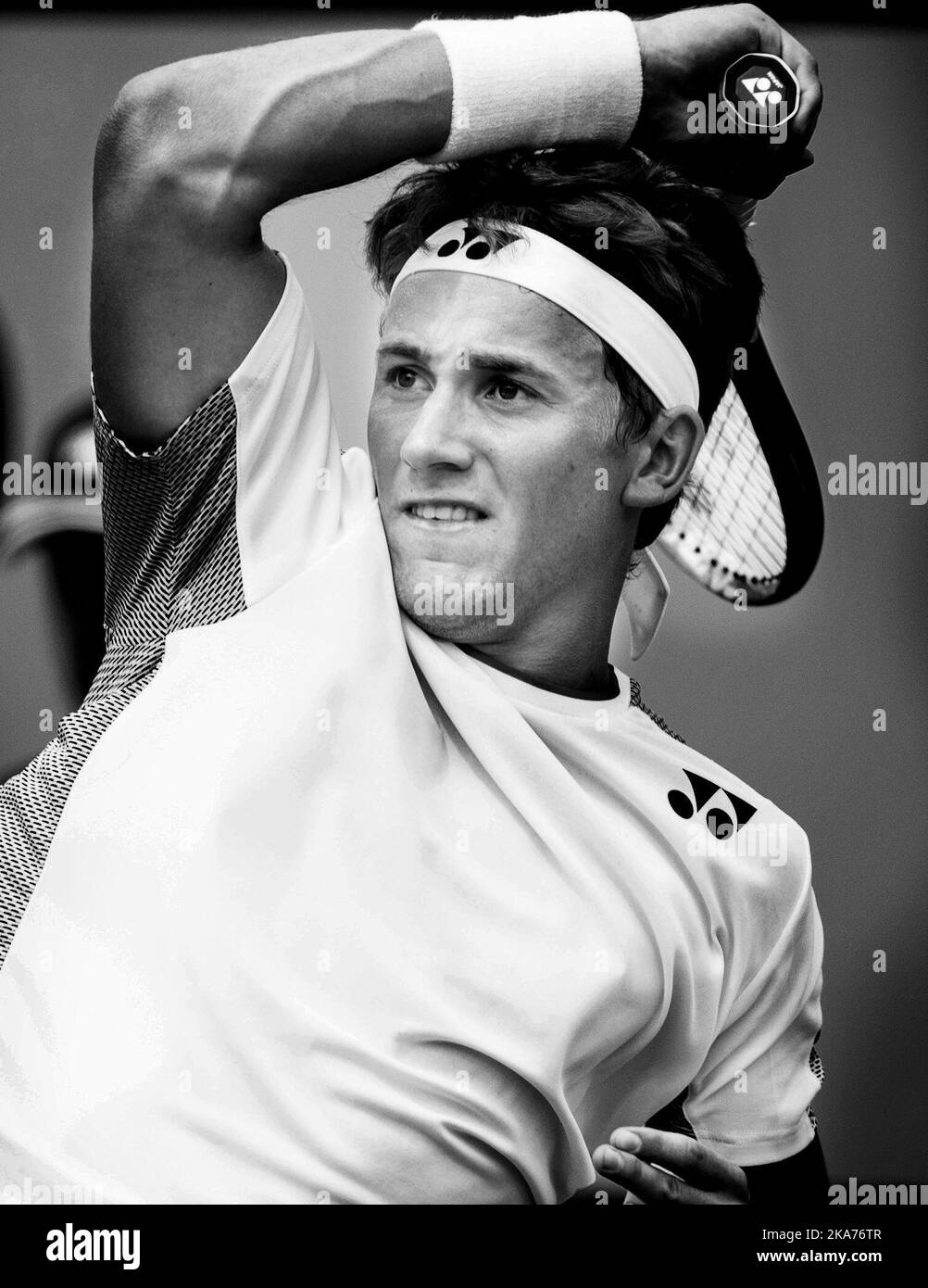 PARIS, FRANCE 20190531. Joueur de tennis Casper Ruud lors du match contre le Suisse Roger Federer dans le tournoi Roland-Garros French Open 2019 à Paris. Photo: Berit Roald / NTB scanpi Banque D'Images