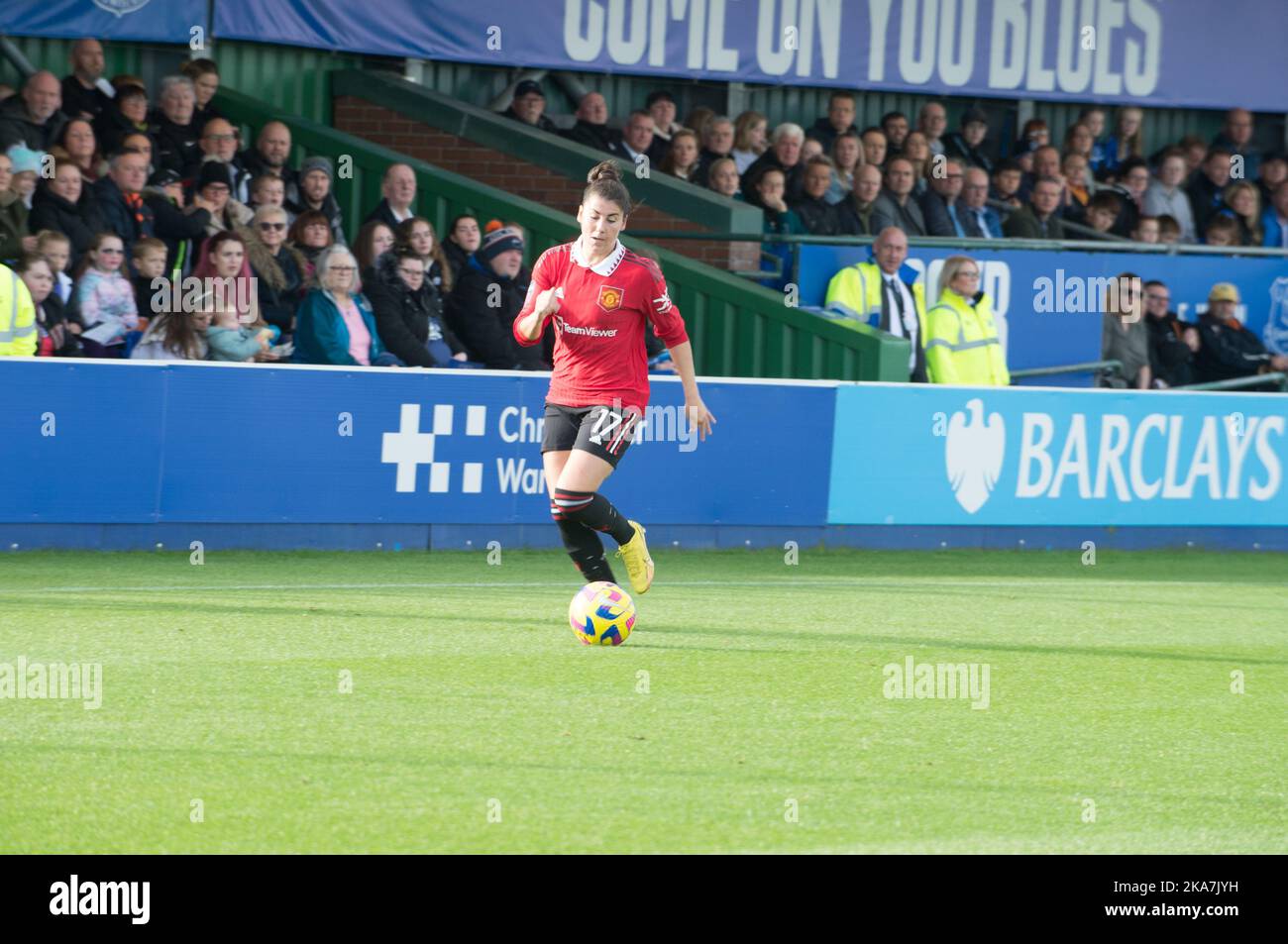 Liverpool, Royaume-Uni, 31/10/2022, Everton V Manchester United Barclays FA Women's Super League. Au parc Walton, le terrain d'origine d'Everton. Le match d'aujourd'hui a été joué en soutien de Rainbows lacets un projet dirigé par stonewall pour soutenir les LGBT et LGBT dans le sport. (Terry Scott/SPP) crédit : SPP Sport Press photo. /Alamy Live News Banque D'Images