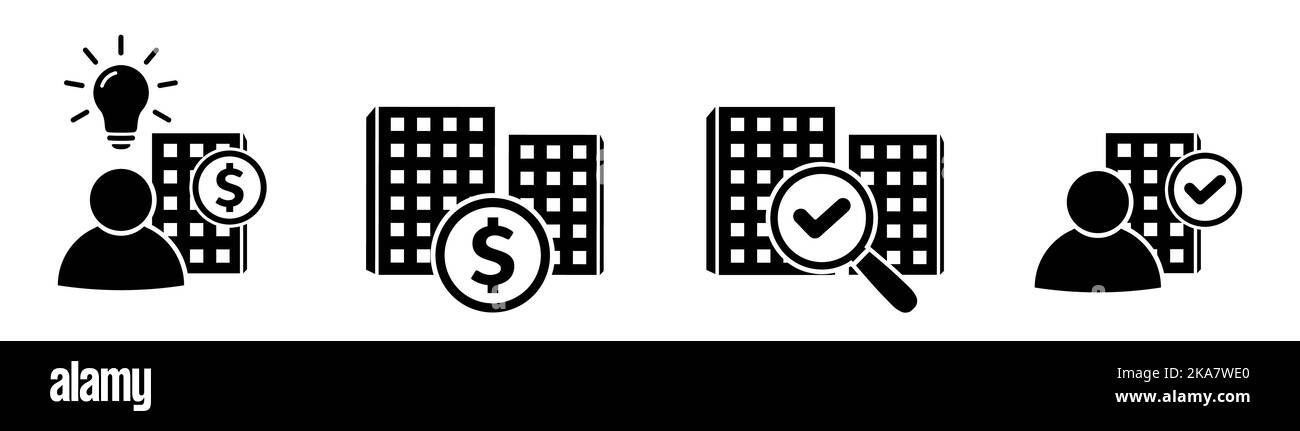 Icône de recherche d'appartement réussie. Panneau de recherche d'accueil Illustration de Vecteur