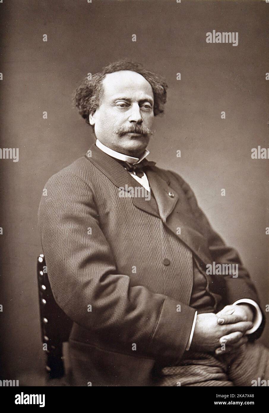 Portrait d'Alexandre Dumas fils - du 'Paris-Theatre' - vers 1874 - Photoglyptie Lemercier Banque D'Images