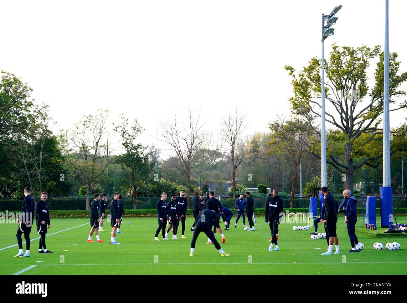 Les joueurs de Chelsea au cours d'une séance d'entraînement au Cobham Training Centre, Surrey. Date de la photo: Mardi 1 novembre 2022. Banque D'Images