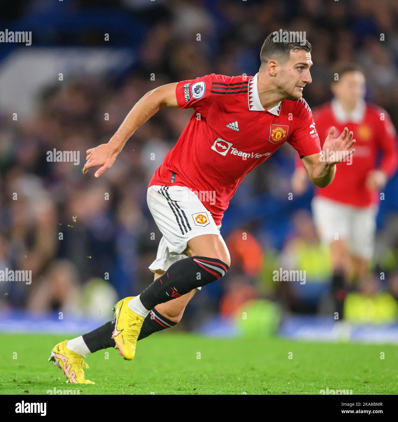 22 Oct 2022 - Chelsea / Manchester United - Premier League - Stamford Bridge Diogo Dalot de Manchester United lors du match de première League contre Chelsea à Stamford Bridge, Londres. Image : Mark pain / Alamy Banque D'Images