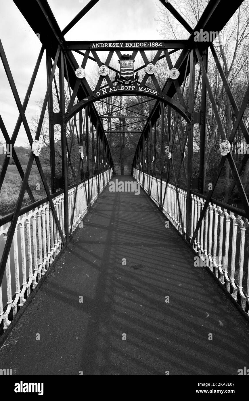 Le pont d'Andresey au-dessus de la rivière Trent, Burton upon Trent Town, Staffordshire, Angleterre; Royaume-Uni Banque D'Images