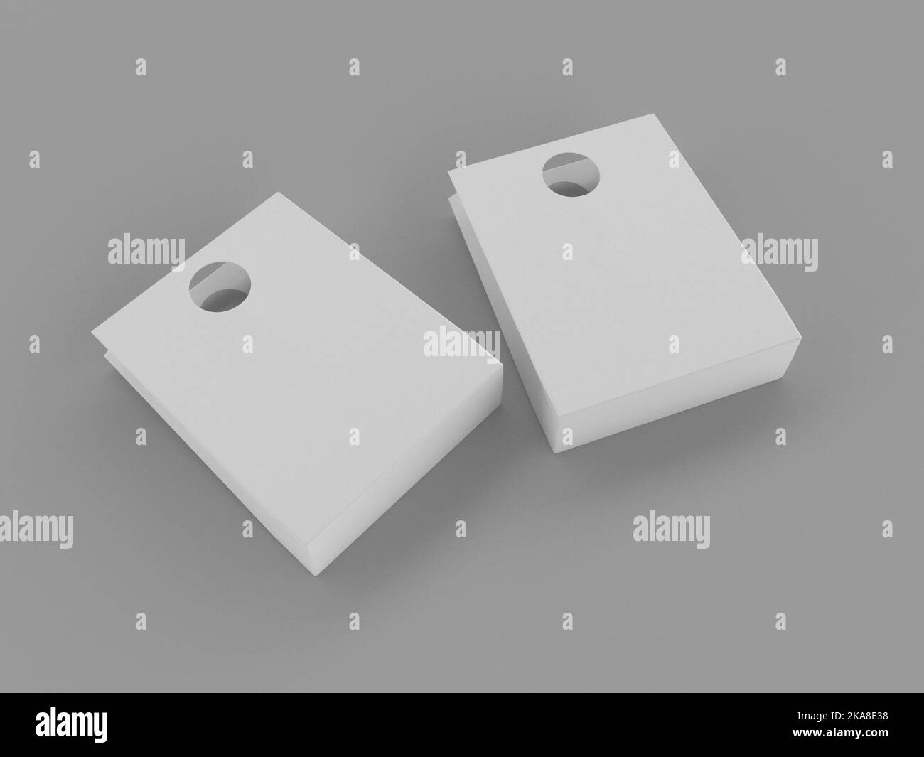 Illustration de 3D des sacs d'achats blancs sur fond gris Banque D'Images