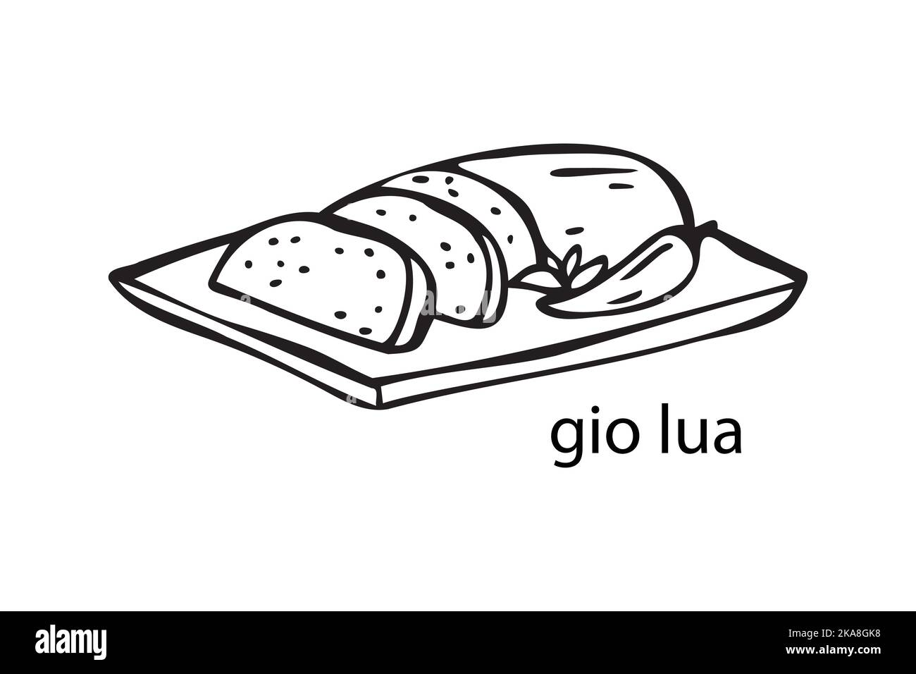 Illustration vectorielle d'un plat vietnamien - gio lua. Plats pour Noël et le nouvel an. Illustration de Vecteur