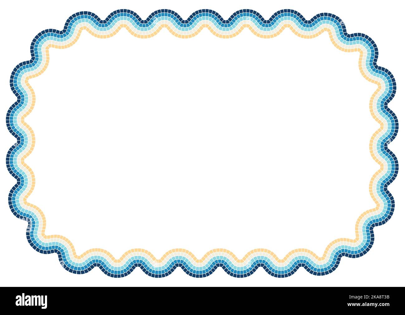 Cadre antique en mosaïque. Décoration décorative en pierre antique. Illustration de Vecteur
