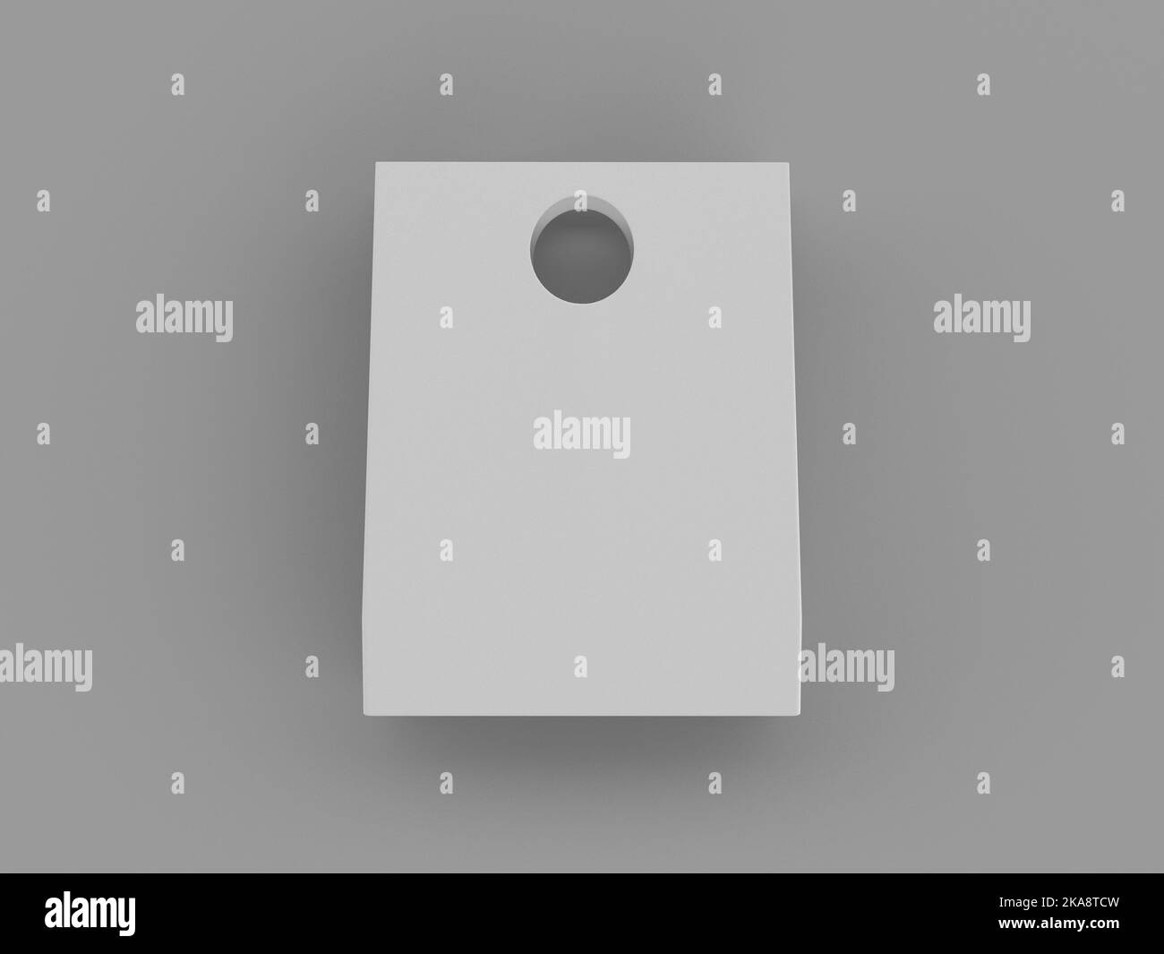 Illustration de rendu 3D d'un sac d'achats blanc sur fond gris Banque D'Images