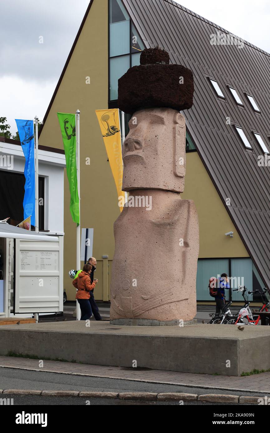 OSLO, NORVÈGE - 1 JUILLET 2016 : entrée au musée Kon-Tiki sur la péninsule de musée Byugdoy. Banque D'Images