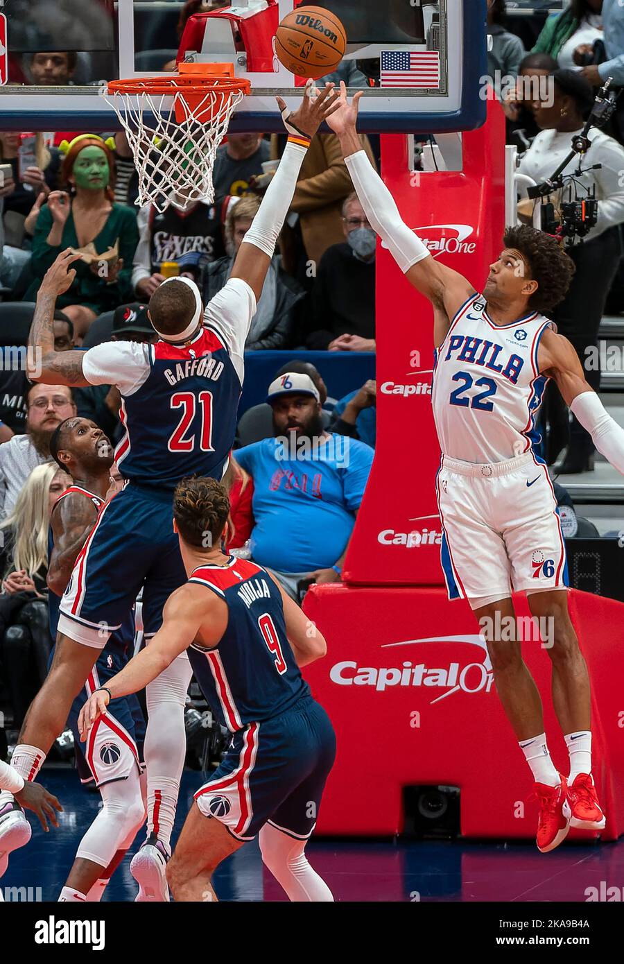 NBA basketball les Washington Wizards jouant contre le philadelphia 76ers. Banque D'Images