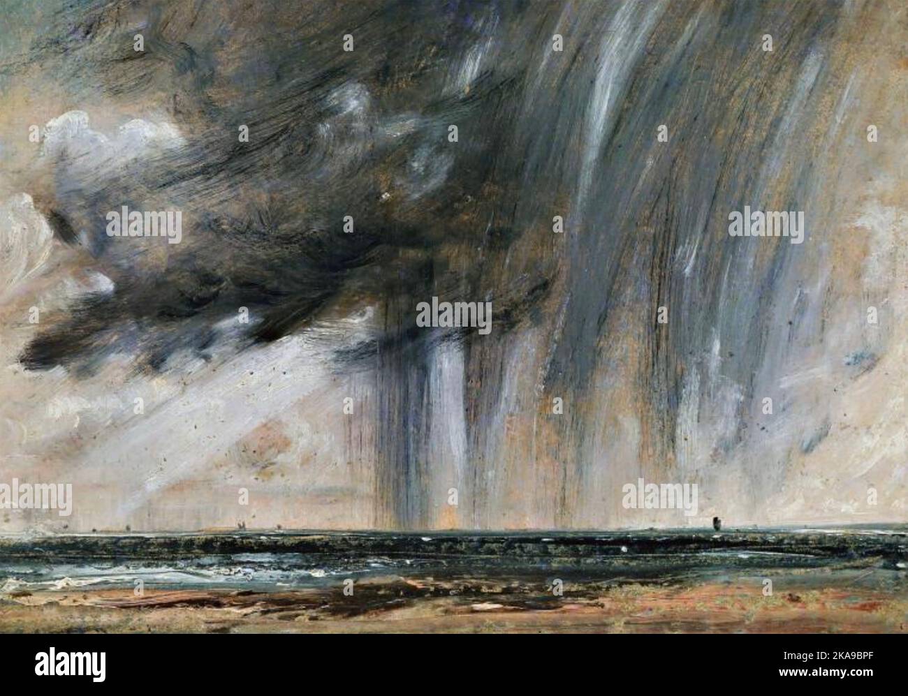 ÉTUDE SEASCAPE AVEC NUAGE DE PLUIE par John Constable c 1824 Banque D'Images