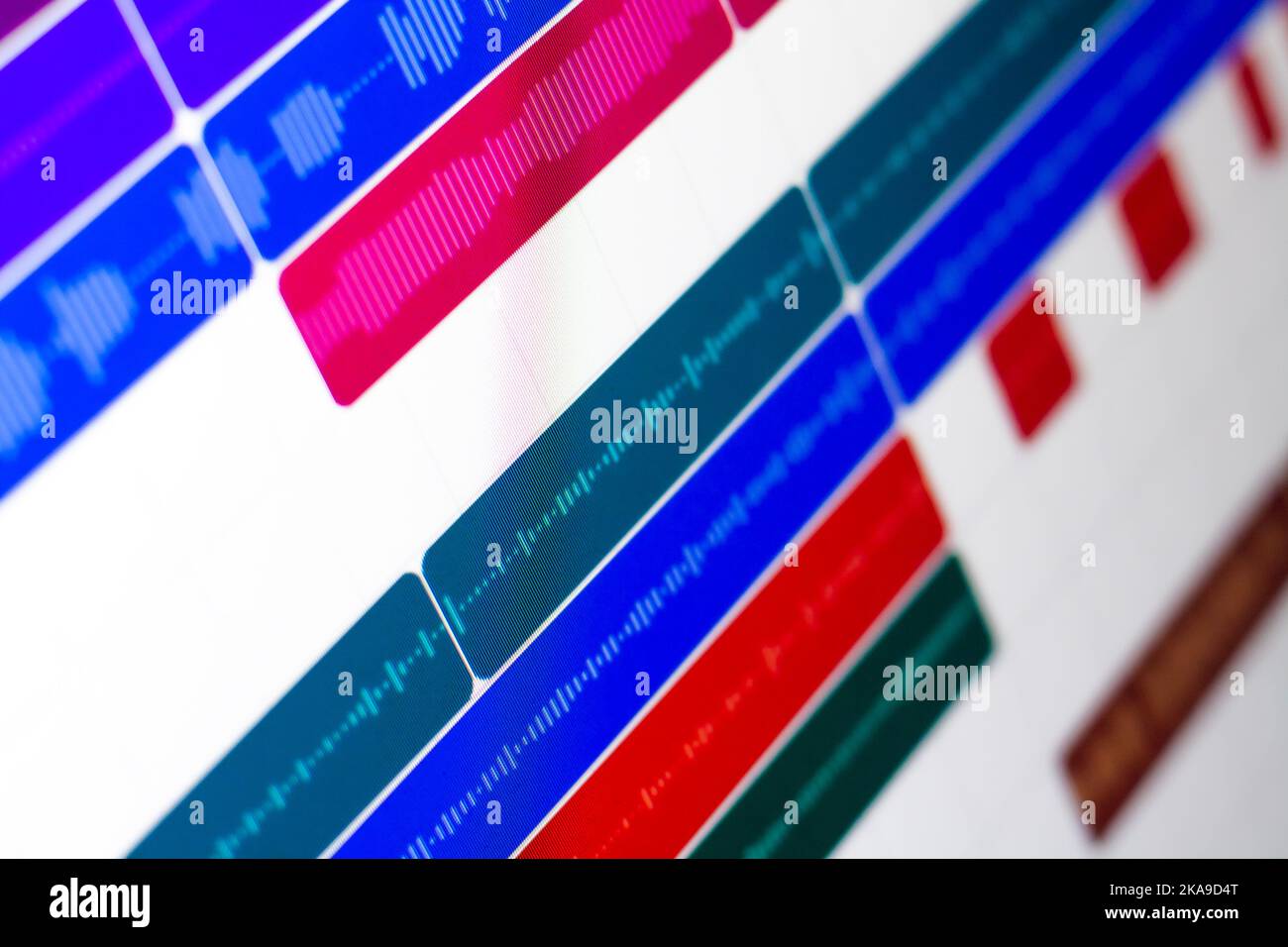 Un poste de travail audio numérique, ou DAW, pour composer et produire de la musique Banque D'Images