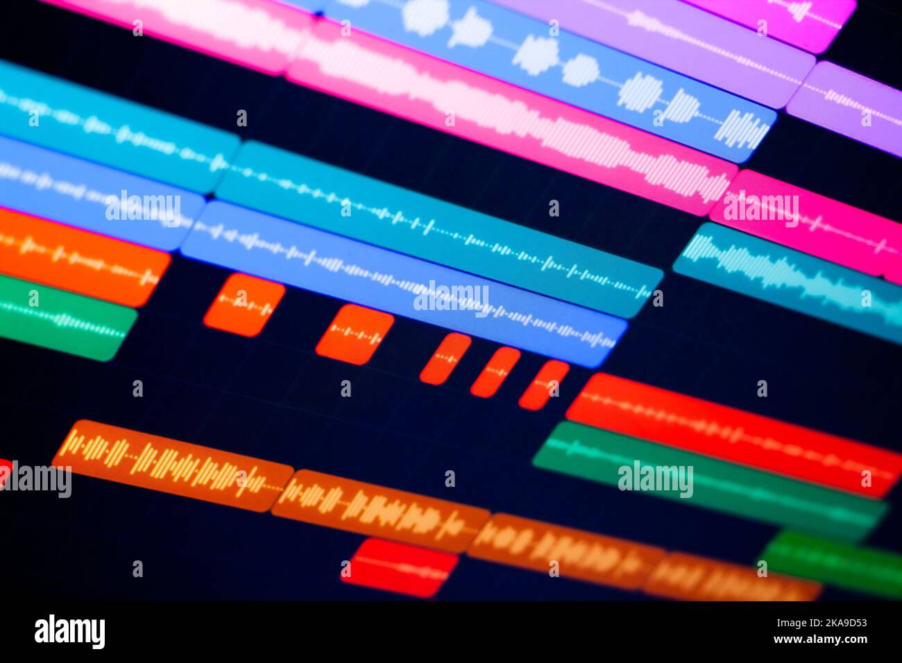 Un poste de travail audio numérique, ou DAW, pour composer et produire de la musique Banque D'Images