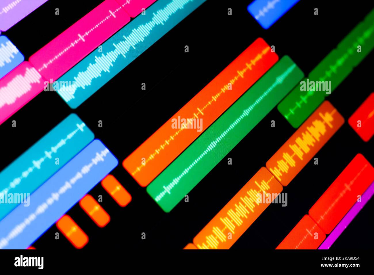 Un poste de travail audio numérique, ou DAW, pour composer et produire de la musique Banque D'Images