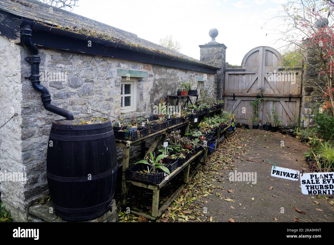 Le hangar de potage, Cowbridge Physic Garden, début de l'automne 2022. Octobre. Banque D'Images