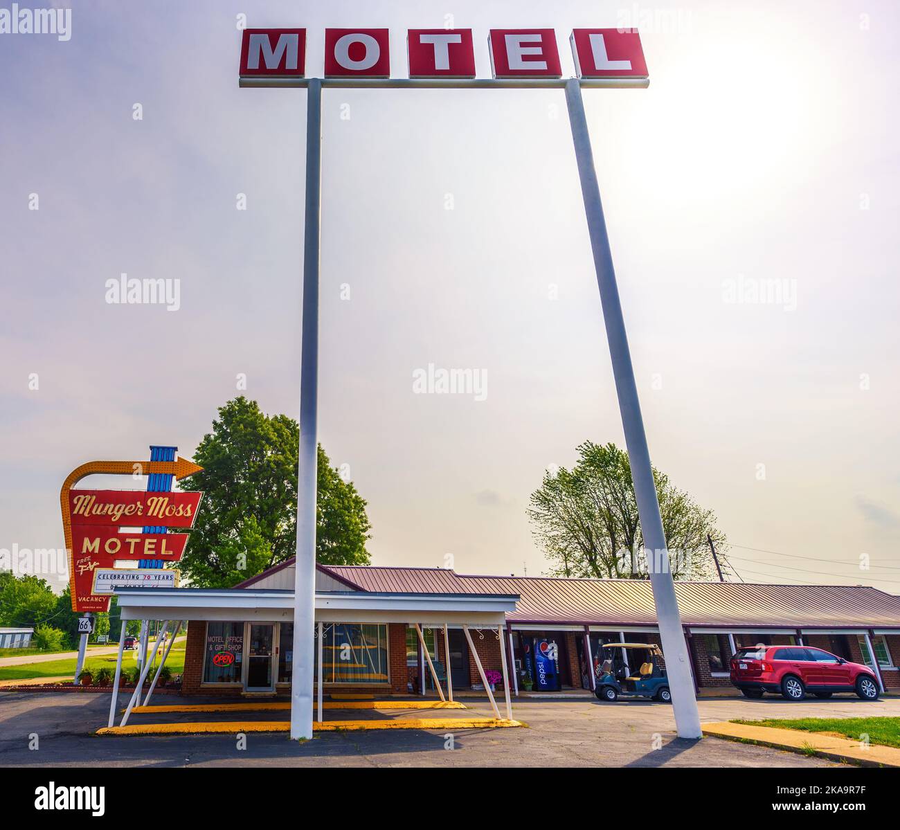Munger Moss Motel sur la route 66 dans le Missouri Banque D'Images