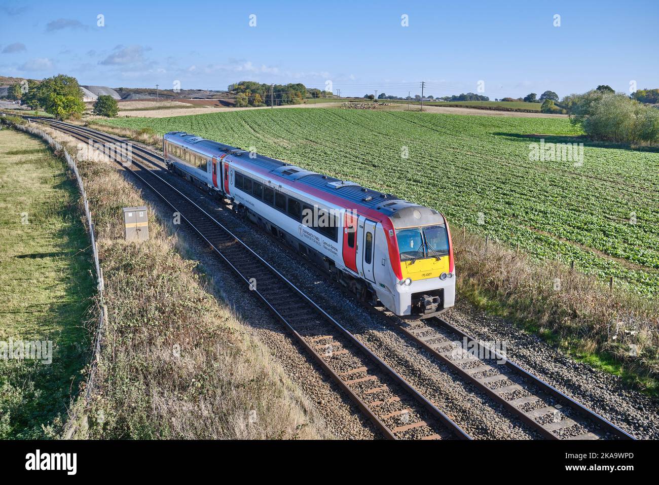 Transport pour le pays de Galles service ferroviaire de Cardiff à Manchester, en passant par la campagne du Shropshire près de Shrewsbury Banque D'Images