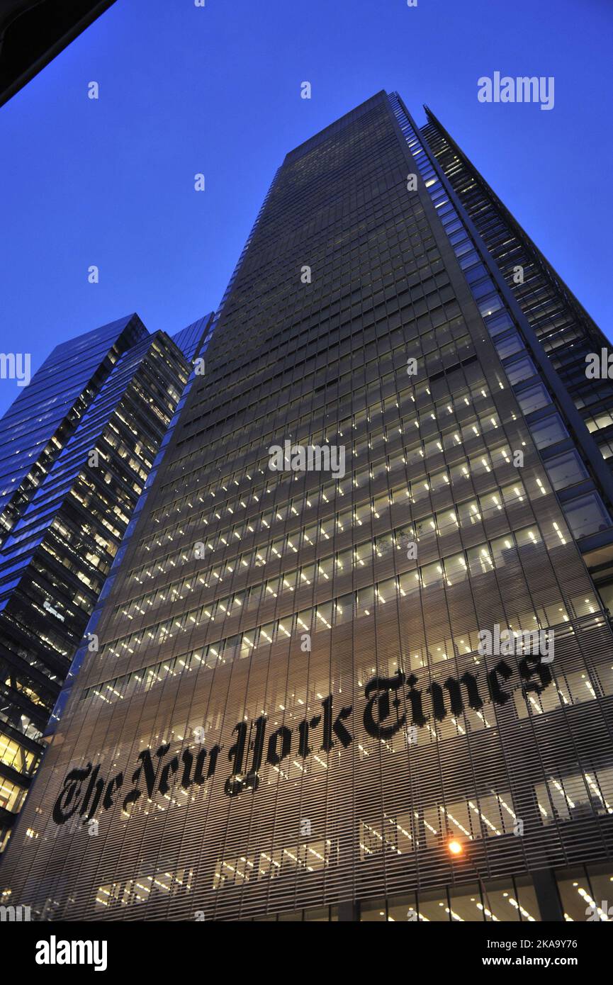 ÉTATS-UNIS. NEW YORK. LE BÂTIMENT DU NEW YORK TIMES À MANHATTAN Banque D'Images