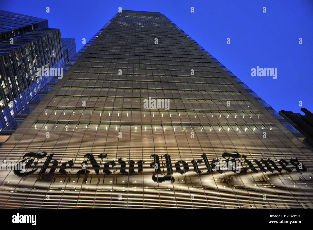 ÉTATS-UNIS. NEW YORK. LE BÂTIMENT DU NEW YORK TIMES À MANHATTAN Banque D'Images