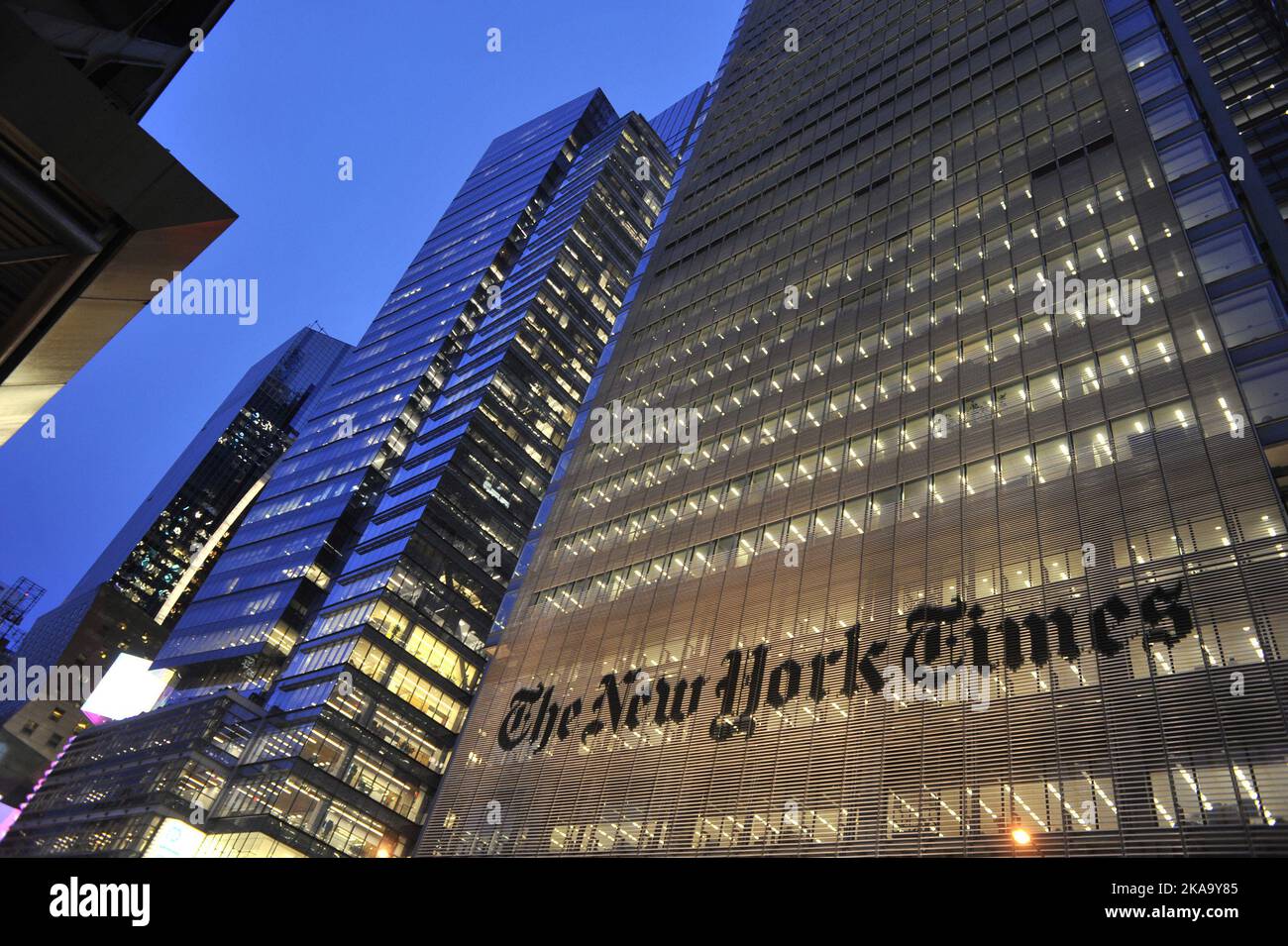 ÉTATS-UNIS. NEW YORK. LE BÂTIMENT DU NEW YORK TIMES À MANHATTAN Banque D'Images