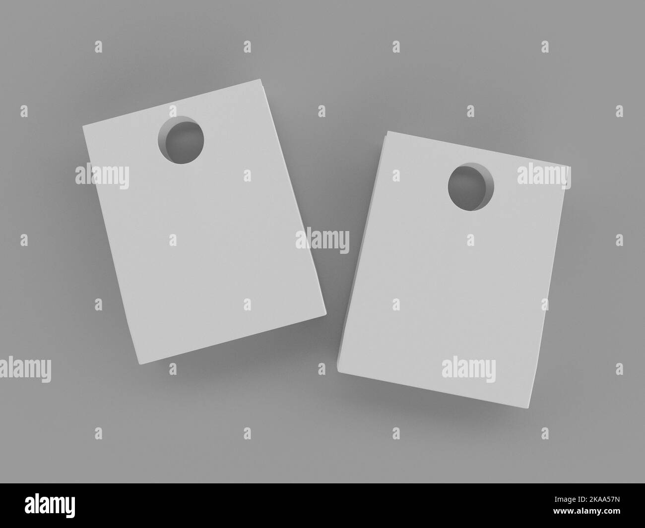 Illustration de 3D des sacs d'achats blancs sur fond gris Banque D'Images