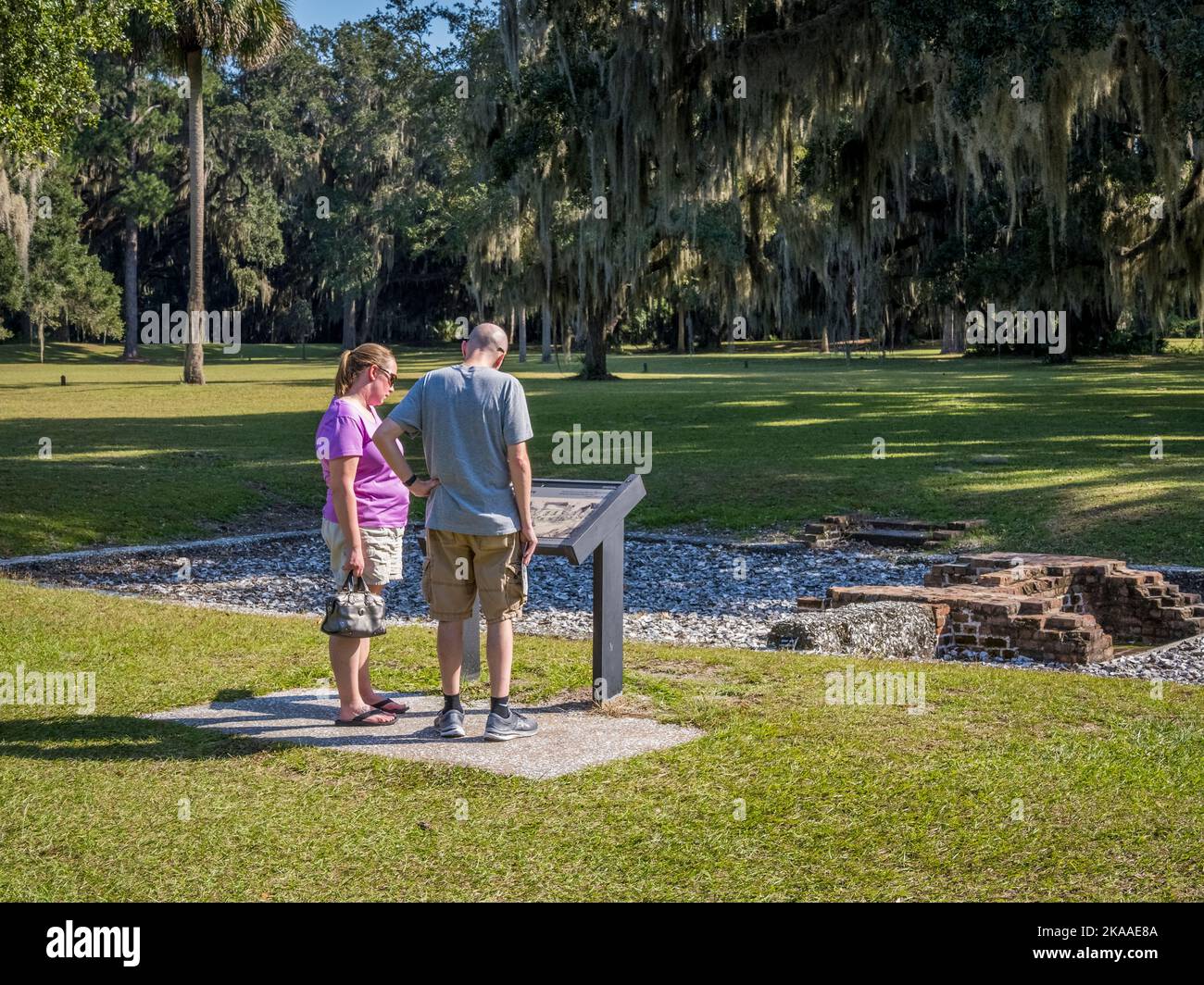 Monument national du fort Frederica sur l'île St Simons en Géorgie Banque D'Images