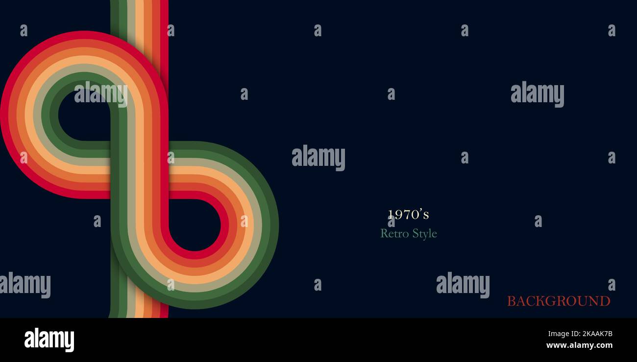 Arrière-plan abstrait sur la route dans la nuit sombre concept 1970s style rétro avec des lignes simples Illustration de Vecteur