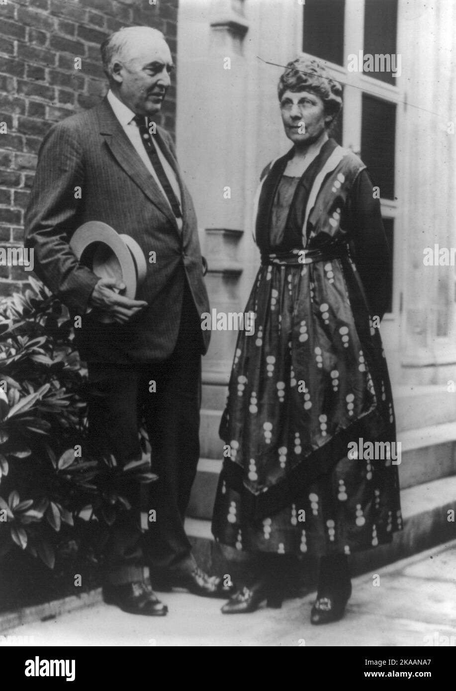 LE président AMÉRICAIN Warren Harding et sa femme et première dame Florence Banque D'Images