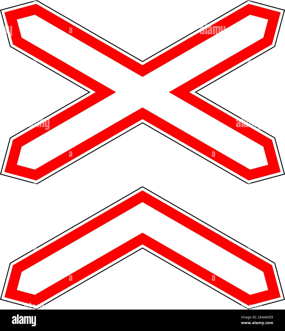 Illustration des panneaux d'avertissement Multipath Railway sur blanc Illustration de Vecteur