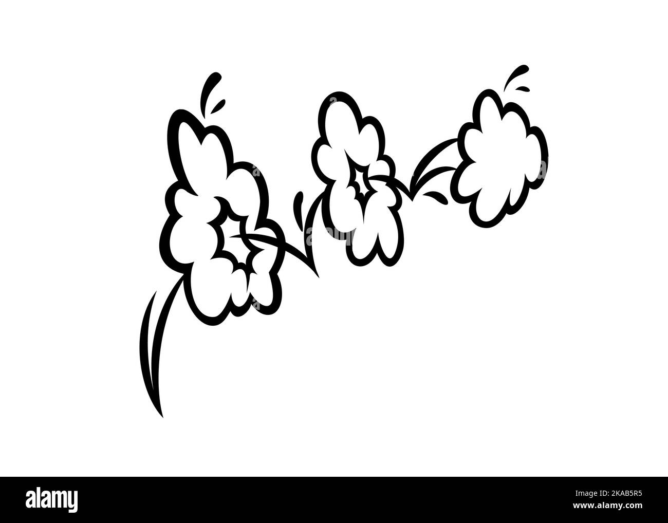 Nuages effet rampe bande dessinée. Jeu de bulles d'explosion et de fumée. Illustration vectorielle isolée sur fond blanc Illustration de Vecteur