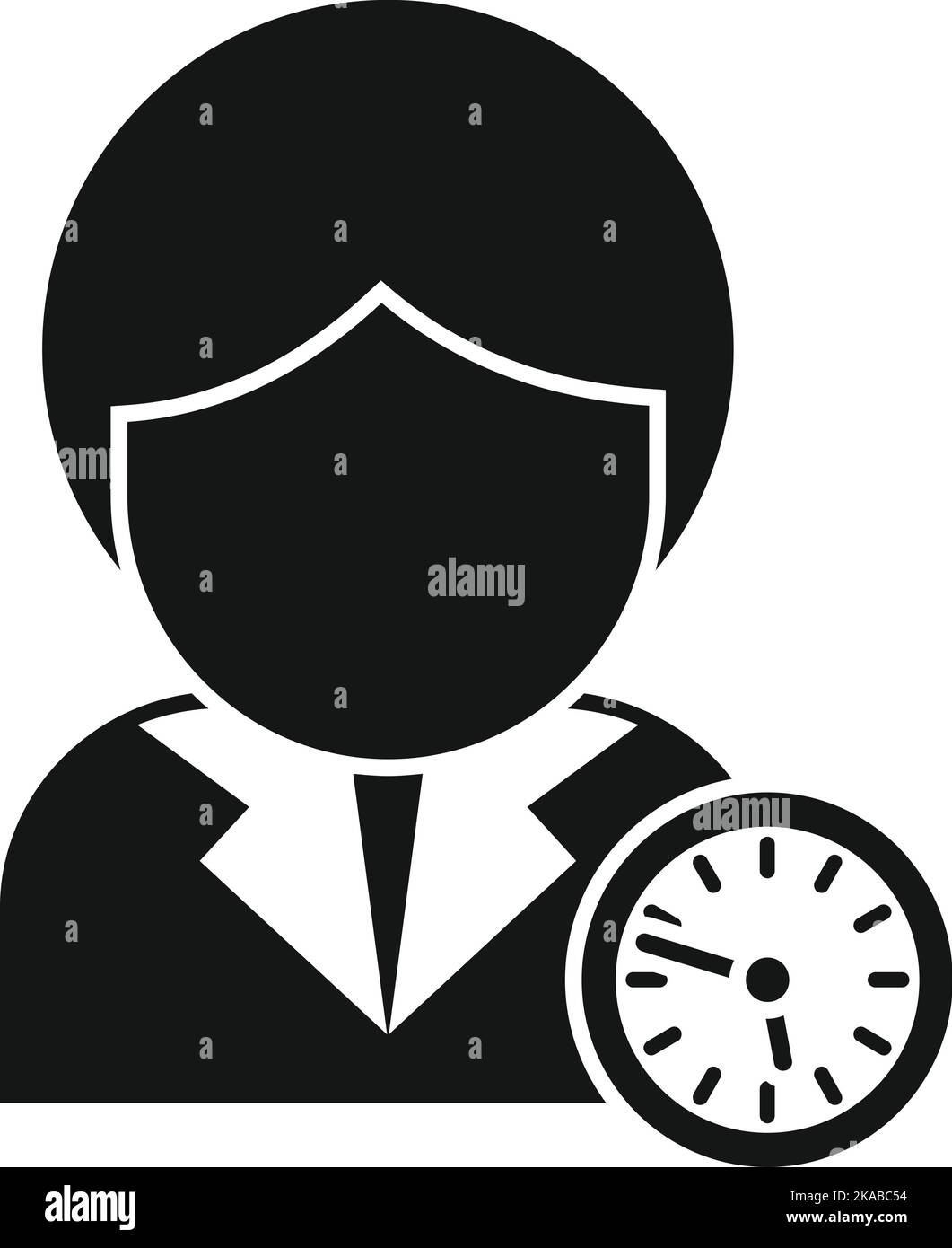 Manager Time Work, icône vecteur simple. Contrôle de projet. École de travail Illustration de Vecteur