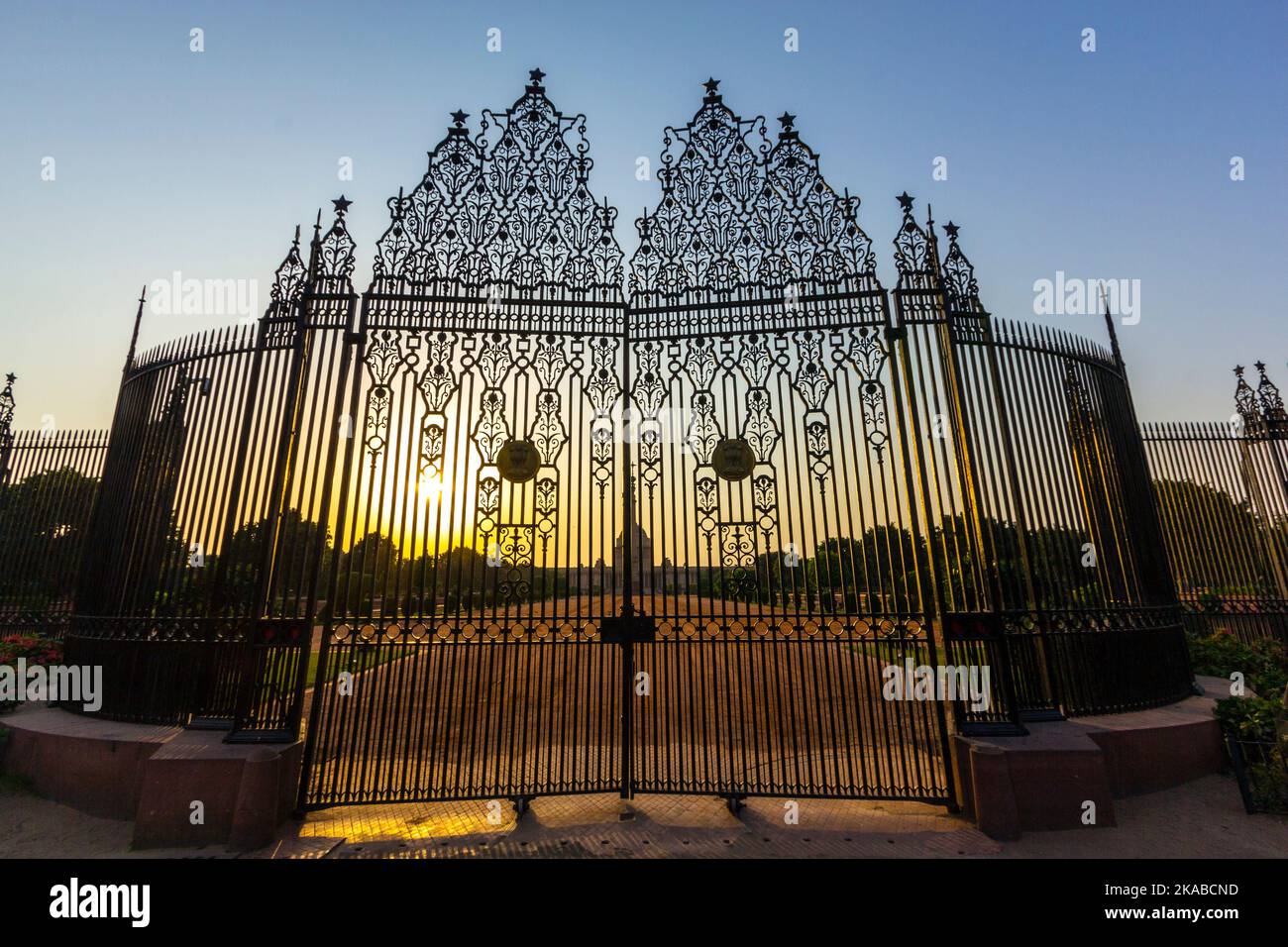 porte fermée du parlement indien Banque D'Images