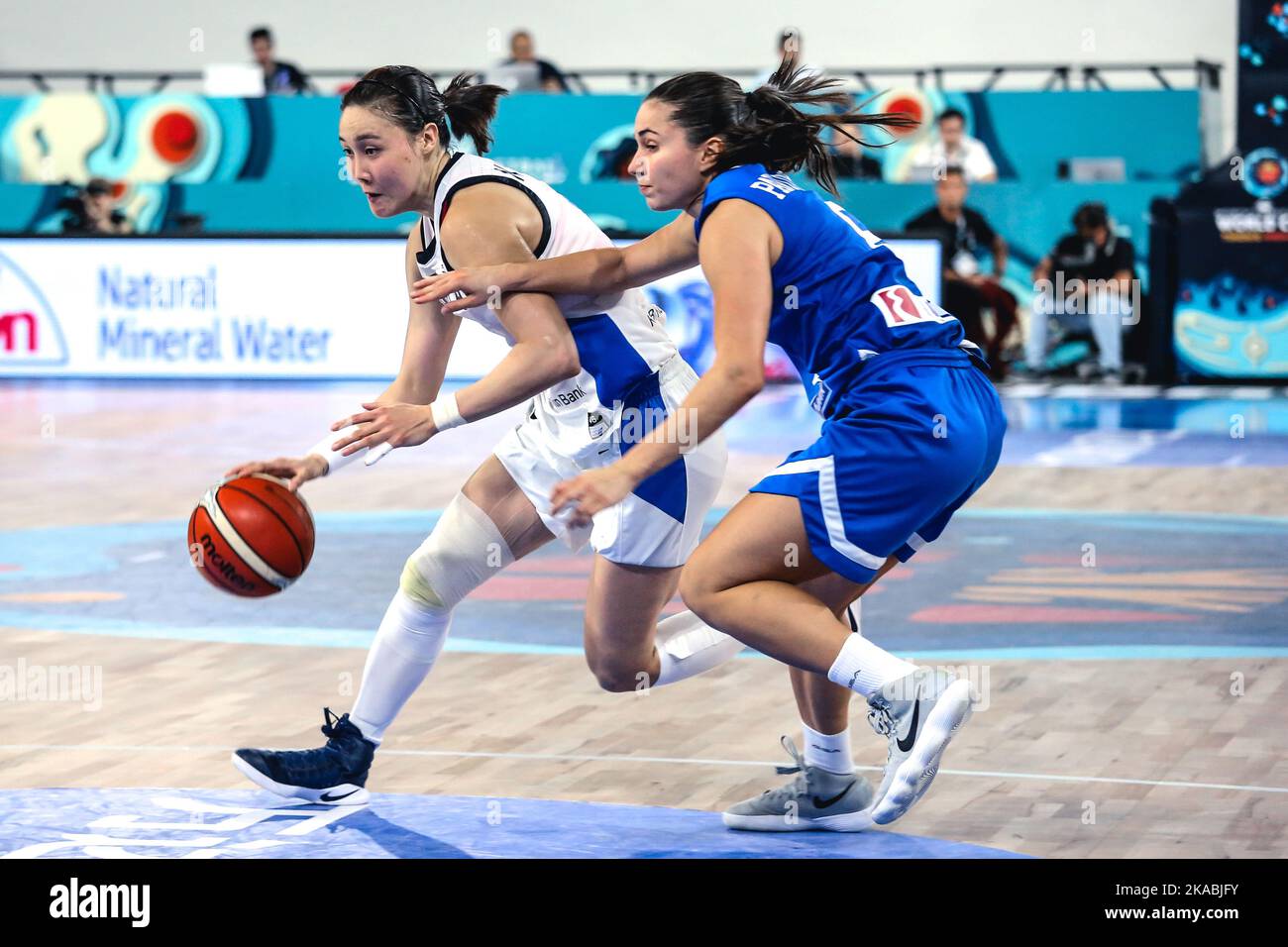 Espagne, Ténérife, 25 septembre 2018: Jung Eun Kim, joueur de basket-ball féminin coréen, en action lors de la coupe du monde de basket-ball féminin de la FIBA Banque D'Images