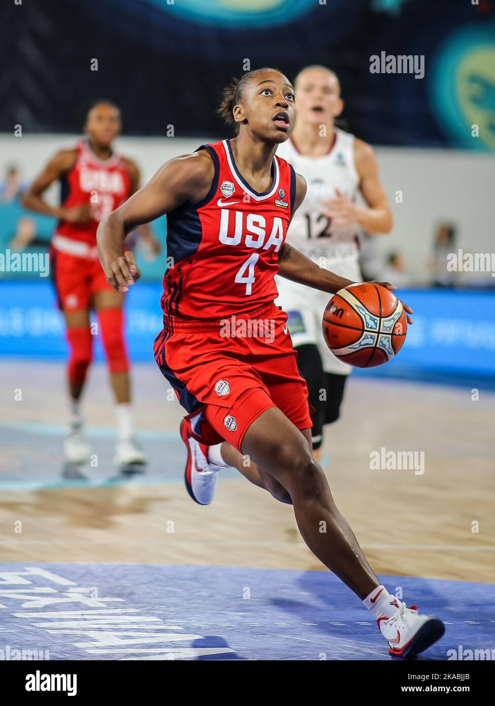 Espagne, Ténérife, 25 septembre 2018: Joueuse de basket-ball pour l'équipe nationale des Etats-Unis, Jewell Loyd, en action Banque D'Images