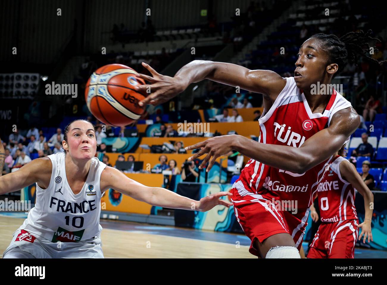 Espagne, Ténérife, 26 septembre 2018: Le joueur turc de basket-ball Quantitra Hollingsworth en action pendant la coupe du monde de basket-ball féminin FIBA Banque D'Images