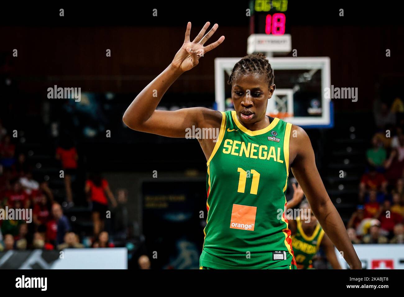 Espagne, Ténérife, 26 septembre 2018: Maïmouna Diarra, joueuse de basket-ball sénégalaise, lors de la coupe du monde de basket-ball féminin de la FIBA Banque D'Images