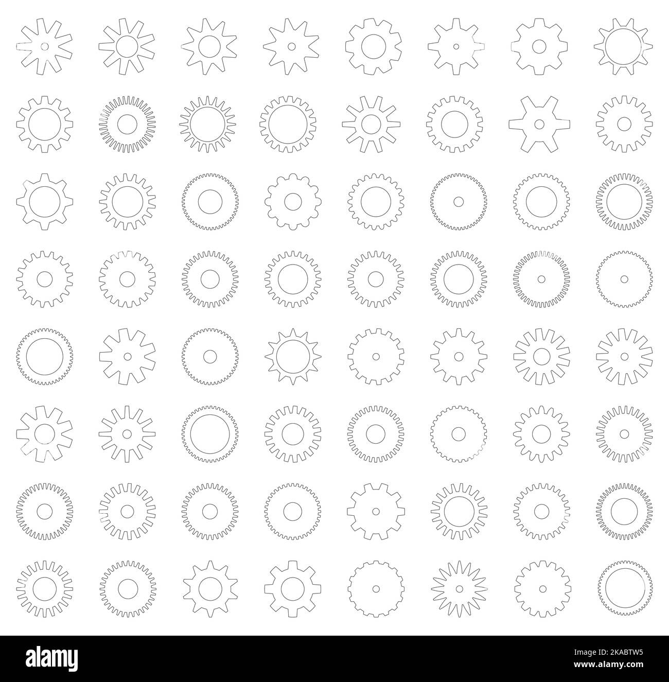 Différents pignons de différentes tailles Illustration de Vecteur