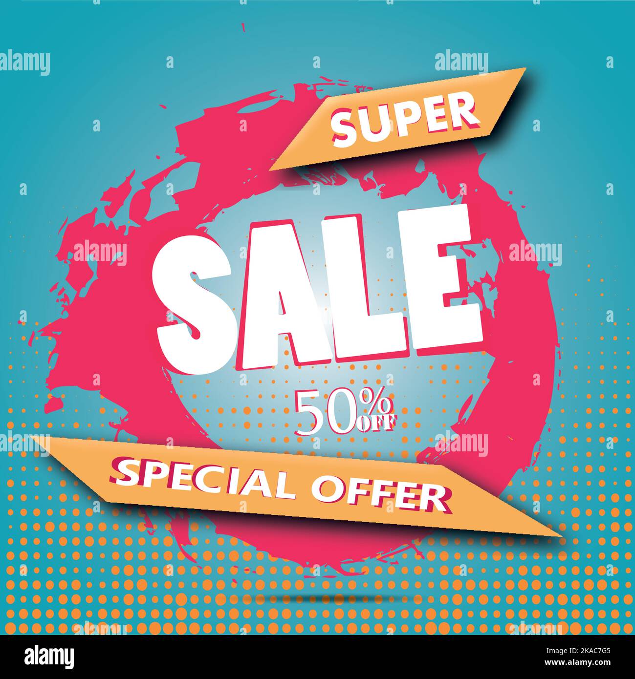 Super vente et l'offre spéciale. 50 off. Vector illustration.couleur de thème. Illustration de Vecteur