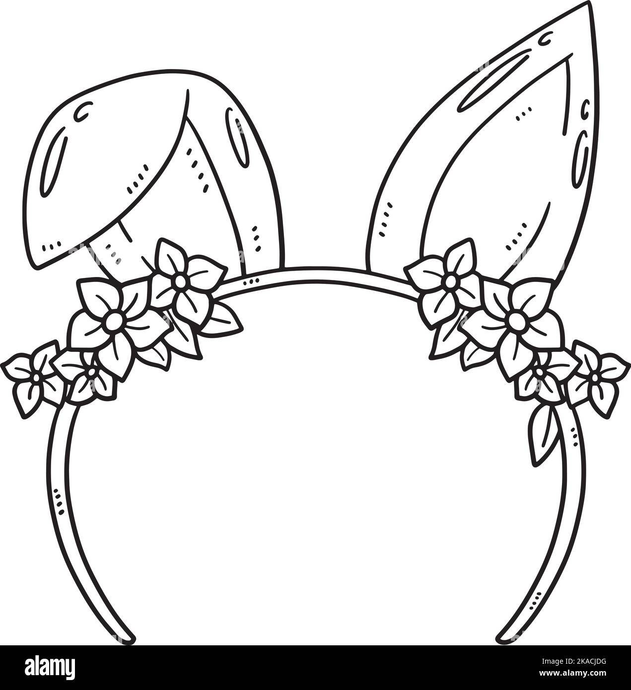 Page de coloriage isolée pour serre-tête de lapin pour enfants Illustration de Vecteur