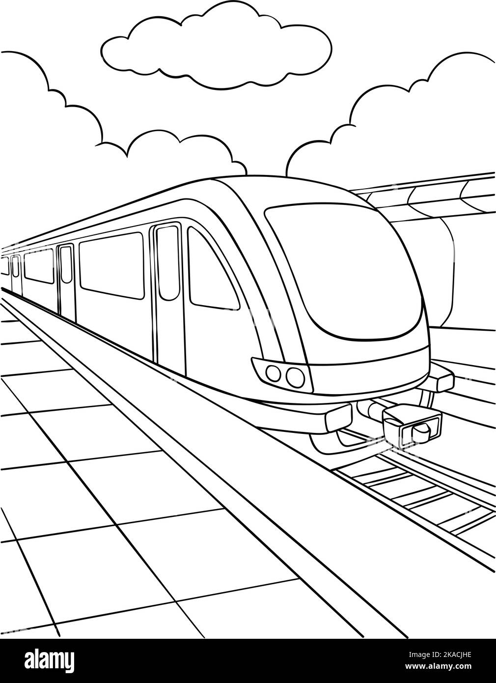 Train coloriage page pour enfants Illustration de Vecteur