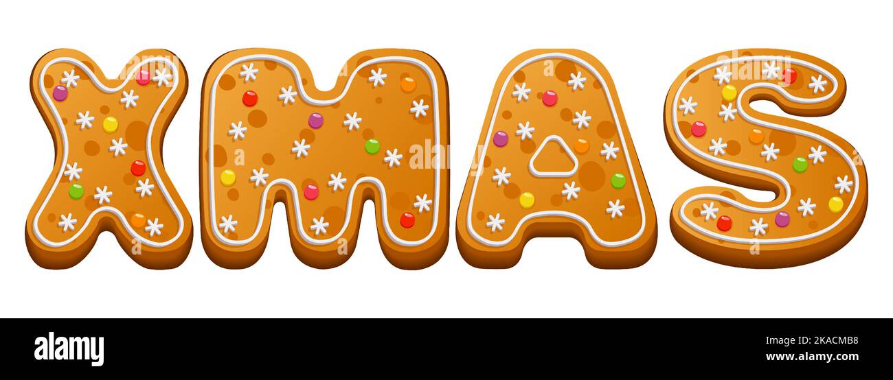 Biscuit au pain d'épice de Noël. Carte postale, bannière avec inscription NOËL de pain d'épice d'hiver avec glaçage au sucre et confiture. Illustration vectorielle. Illustration de Vecteur Biscuit au pain d'épice de Noël. Carte postale, bannière avec inscription NOËL de pain d'épice d'hiver avec glaçage au sucre et confiture. Illustration vectorielle. Illustration de Vecteur