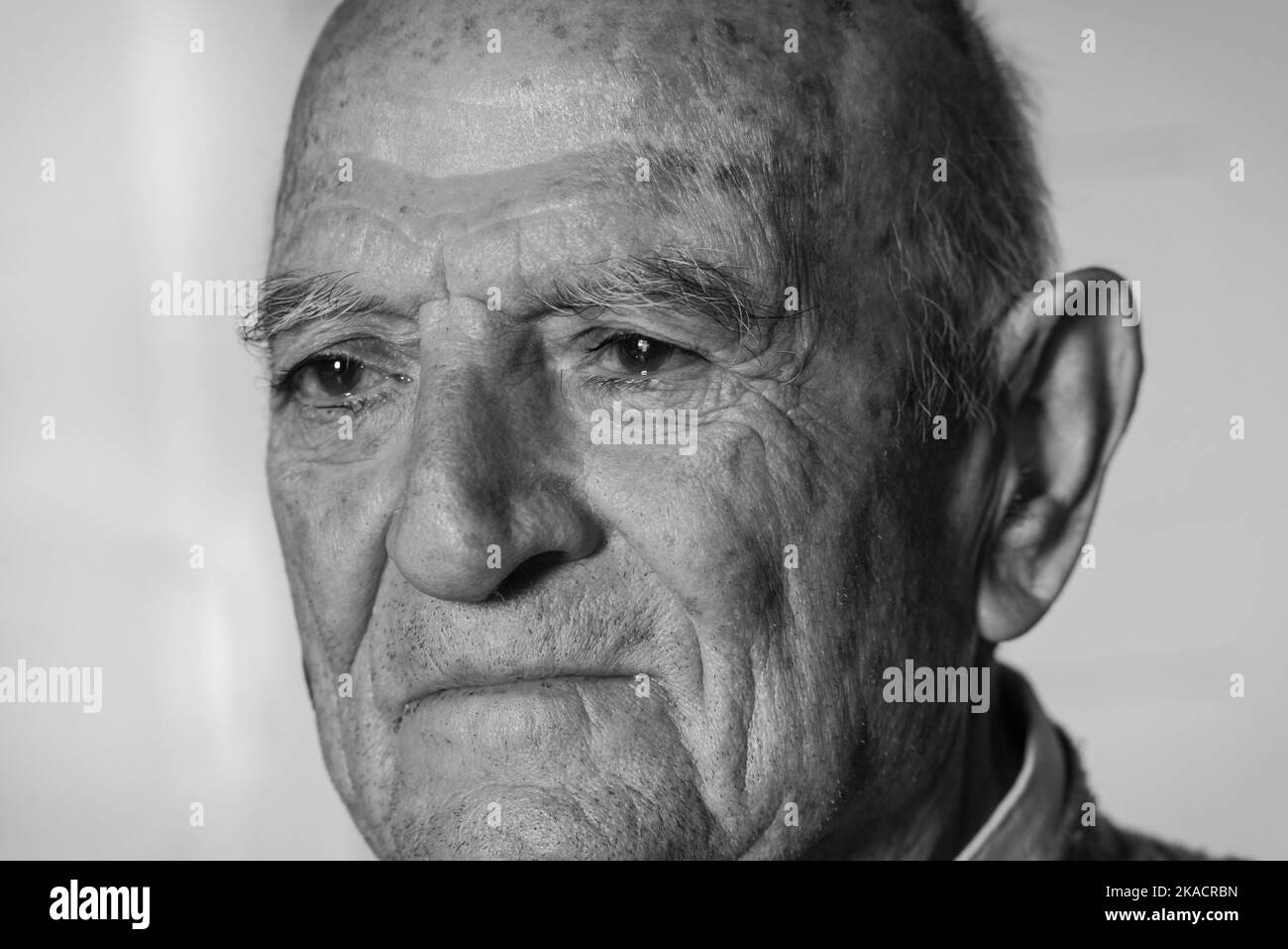 Savvas Liasis, une des enclavées, Karpass. Les enclaves sont des Chypriotes grecs qui sont restés dans la zone occupée de Chypre après l'invasion turque. Banque D'Images