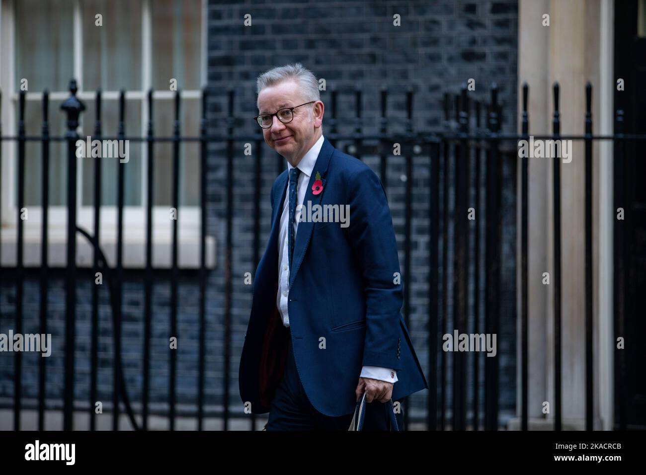 Londres, Royaume-Uni, 02/11/2022, le député Michael Gove, secrétaire d'État à la mise à niveau, quitte le 10 Downing Street à Londres le 2nd novembre 2022. Banque D'Images