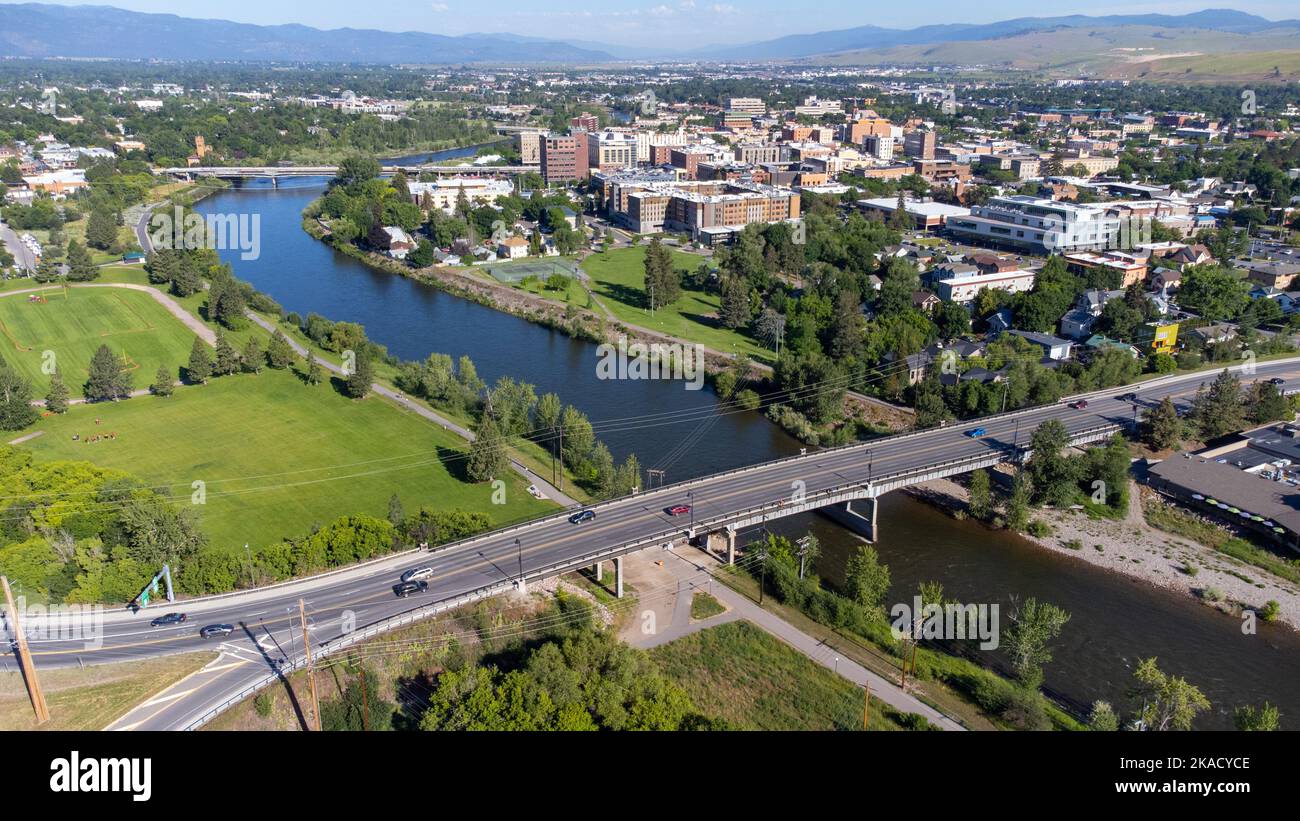 Vue aérienne de Missoula, Montana, États-Unis Banque D'Images