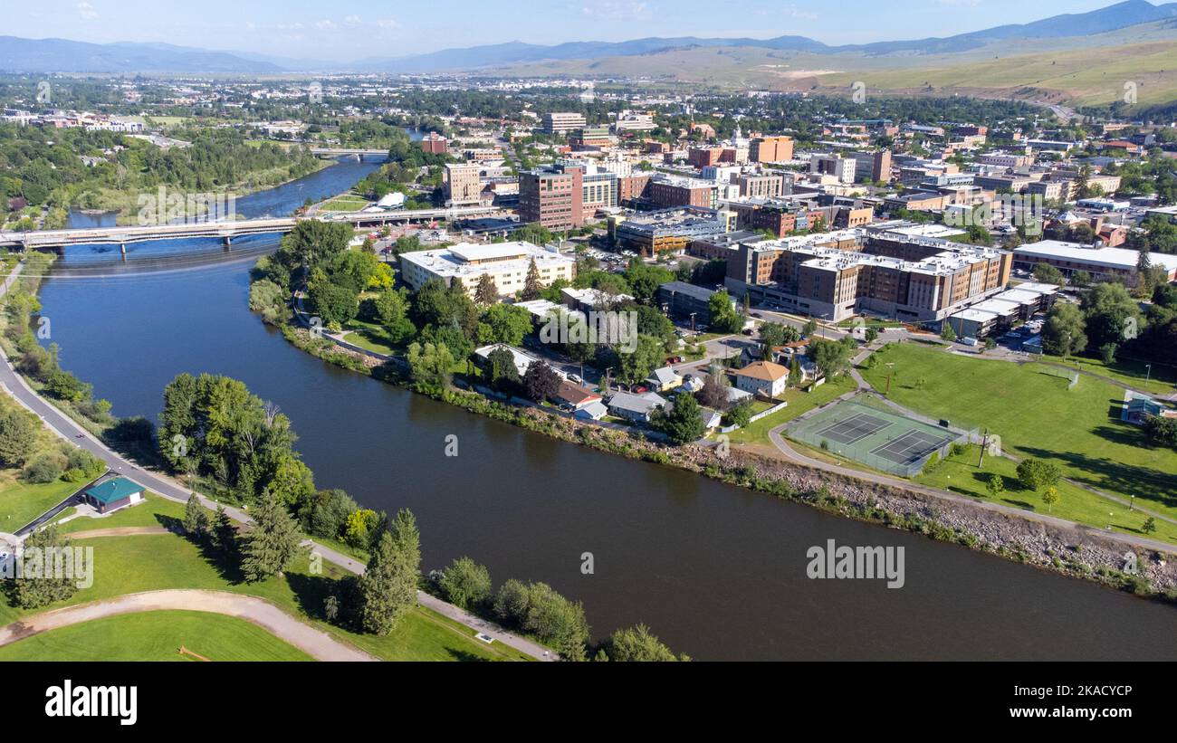 Vue aérienne de Missoula, Montana, États-Unis Banque D'Images