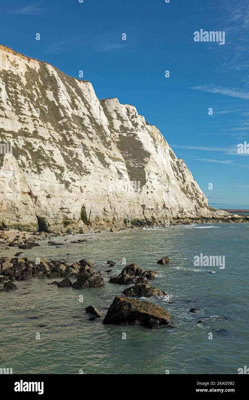 Falaises blanches, parc de Samphir Hoe, Kent, Angleterre, Grande-Bretagne Banque D'Images